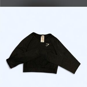 Gymshark Black Women's Cropped Crew Neck Sweatshirt